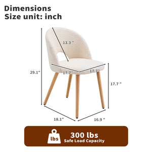 English Elm Restaurant Teddy Velvet Accent Chairs Set of 2 Ergonomic Solid Wood Legs White W3851P452844