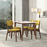 Ashcroft Furniture Dark Yellow Velvet Dining Chairs - Set of 2, Mid-Century Style by Carlos