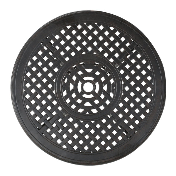 English Elm Christopher Knight Home® - Cast Aluminium BAR TABLE Bronze Lattice Patio Bar Table with Umbrella Hole, Rust‑Resistant Cast Aluminum Elegance N772P368205B