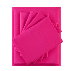 JLA Home Intelligent Design - Sheet ultra-soft microfiber set with built-in side storage pockets, wrinkle-resistant, OEKO-TEX safe and secure comfort Pink ID20-1461