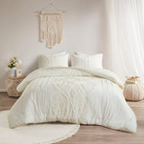 Madison Park Margot Shabby Chic 3 Piece Cotton Duvet Cover Set MP12-7357 Off-White