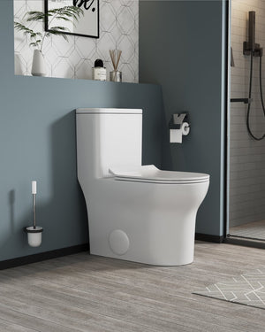 English Elm 1.1/1.6 Gpf Elongated Ceramic One-piece Toilet Skirted Base Comfort Height Soft Close B2724P246930