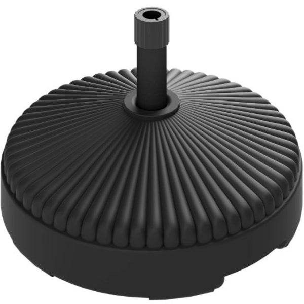 English Elm Resin Concrete Patio Umbrella Base with Locking Wheels Woven Texture Matte Finish T3971P425841