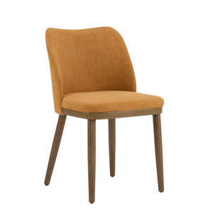 English Elm Dining Chair Set of 2 Mid-century Walnut Wood Frame Upholstered Seat and Back Ginger N771P237036R