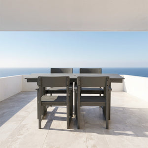 English Elm 5-Piece Eco-Friendly Hdpe Outdoor Dining Set – Weatherproof Table & 4 Armrest Chairs For Comfort W3566S00015