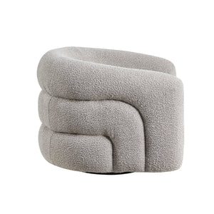 English Elm 1pc Swivel Accent Chair Boucle Upholstered Pocket Coil Seat Modern Living Room B011P329256