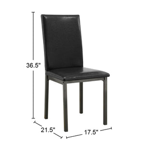 English Elm Set Of 2 Sleek Black Leatherette Side Chairs – Mid-Century Modern Elegance For Any Space B016P223059-GIGA