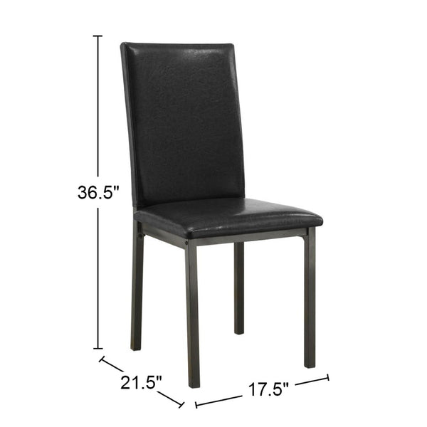 English Elm Set Of 2 Sleek Black Leatherette Side Chairs – Mid-Century Modern Elegance For Any Space B016P223059-GIGA