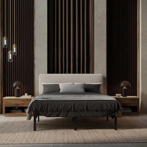 English Elm Modern Steel Queen Platform Foundation Low Profile Minimalist Bedroom Base B337P335241