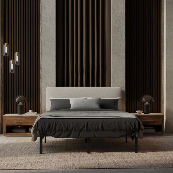 English Elm Modern Steel Twin Xl Platform Bed Base with Under Storage and No Box Spring Needed B337P335239