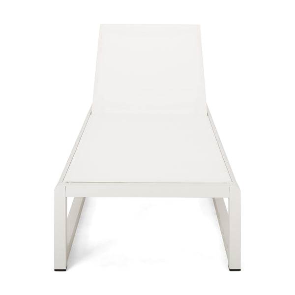 English Elm Christopher Knight Home® - MODESTA Chaise Lounge Set with Rust‑Resistant Aluminum Frame, Breathable Mesh, 5‑Position Adjustable Comfort White 62397.00WHIMP2