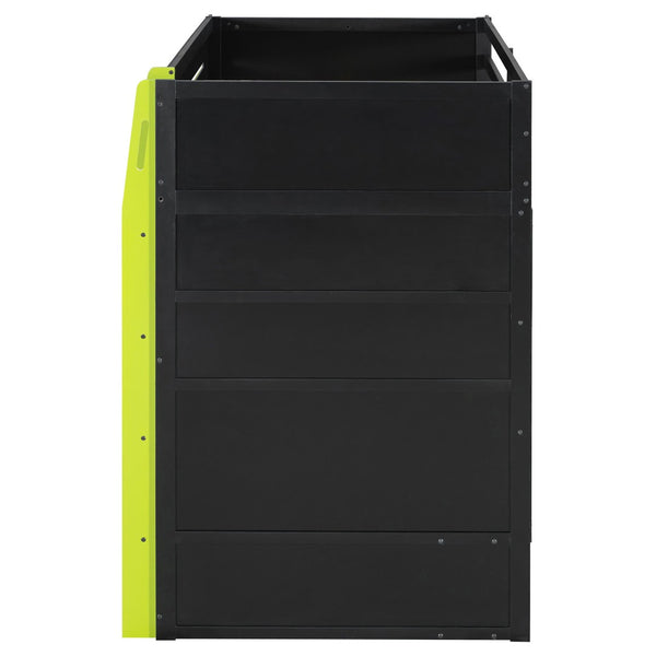 English Elm Twin Gaming Loft Bed with Desk Rgb Lighting and Multi-tier Shelves for Teen Rooms Green LT000160AAG