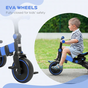 English Elm Qaba Convertible Toddler Trike Balance Bike with Canopy Adjustable Push Handle W2225P229173