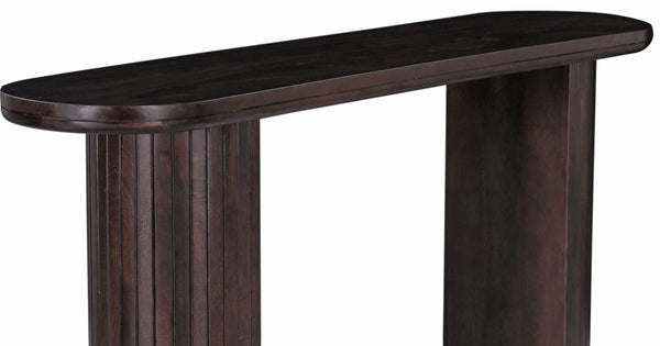 English Elm Contemporary Solid Wood Oval Console Table - Elegant Double Pedestal Base For Living Room Style B2741S00231