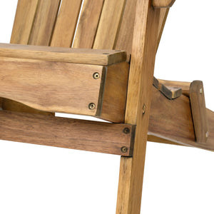 English Elm Christopher Knight Home® - Folding Adirondack Chair Acacia Wood Outdoor Lounge Seat with Slatted Back, Wide Arms, Durable Comfort Teak N770P358873T