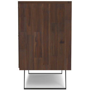 English Elm Lowry Solid Acacia Wood Sideboard with Industrial Legs and Concealed Storage Doors B136P439009