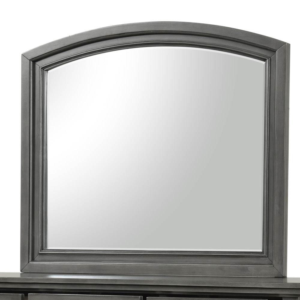 English Elm Meade Carved Wood Veneer Mirror with Low-Distortion Glass, 42"H x 36"W Decorative Statement Piece Gray 40.3 L x 46.6 W x 4.3 H B078P301546