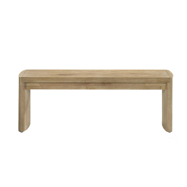 English Elm Wooden Oak Finish Rounded Edge 50.5" Dining Bench for Two — Safe Stylish Versatile Seating Solution B016P392302