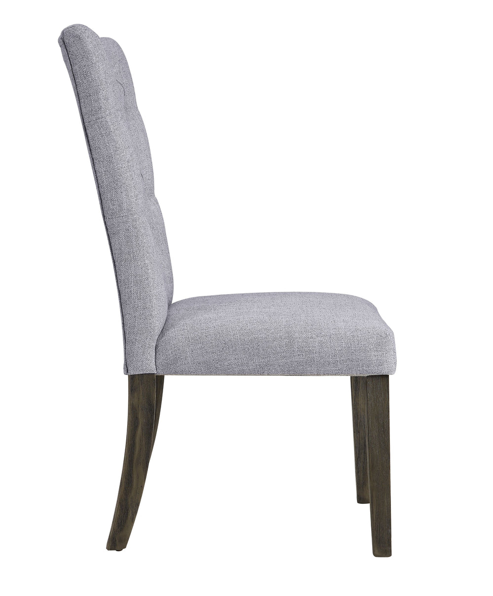 English Elm Merel Gray Linen Armless Parsons Chairs Set of 2 — Tufted High-Back Padded Seats, Gray Oak Legs B2726P345241