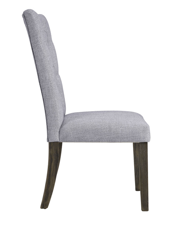 English Elm Merel Gray Linen Armless Parsons Chairs Set of 2 — Tufted High-Back Padded Seats, Gray Oak Legs B2726P345241