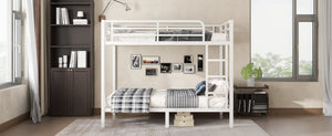 English Elm Metal Full over Full Bunk Bed Sturdy Steel Frame for Teens & Adults, Space-Saving, Noise-Reduced Design W1580P329015