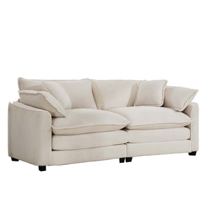 English Elm Modern 2-Seater Loveseat Sofa With 4 Pillows - Plush Corduroy Upholstery For Cozy Living Spaces W714S00768
