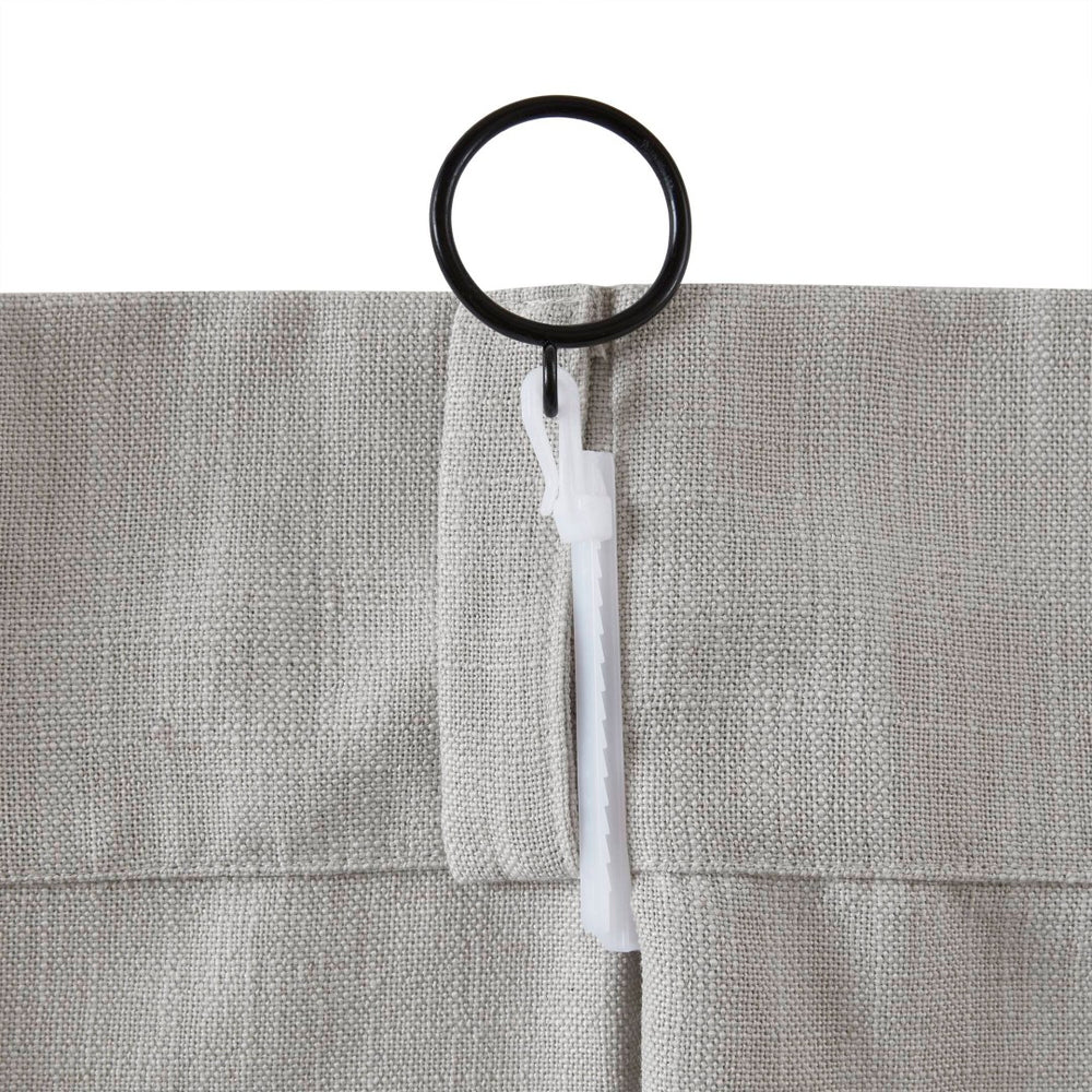 English Elm 2-piece Poly Linen Pinch Pleat Curtains Tailored Drape for Elegant Living Spaces Grey B035P482988