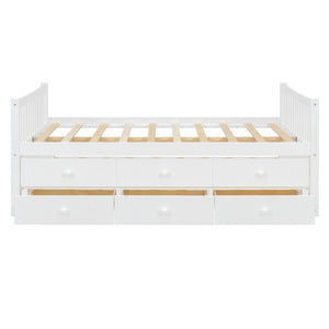 English Elm Full Size Daybed with Trundle Twin Pullout and Three Storage Drawers for Guest Rooms LP100341AAK