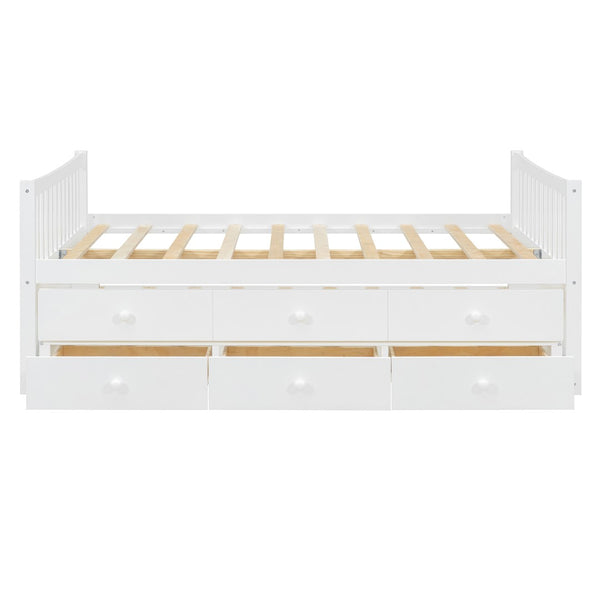 English Elm Full Size Daybed with Trundle Twin Pullout and Three Storage Drawers for Guest Rooms LP100341AAK
