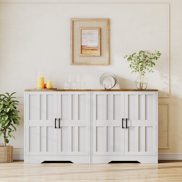 English Elm Sideboard Farmhouse Two Door Storage Cabinet with Adjustable Shelf for Dining or Entryway T5618P451108