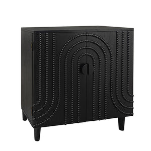 English Elm Modern Black Wood Storage Cabinet - Stylish 30In Accent Sideboard For Living Room, Bedroom & Entryway W2729P239175