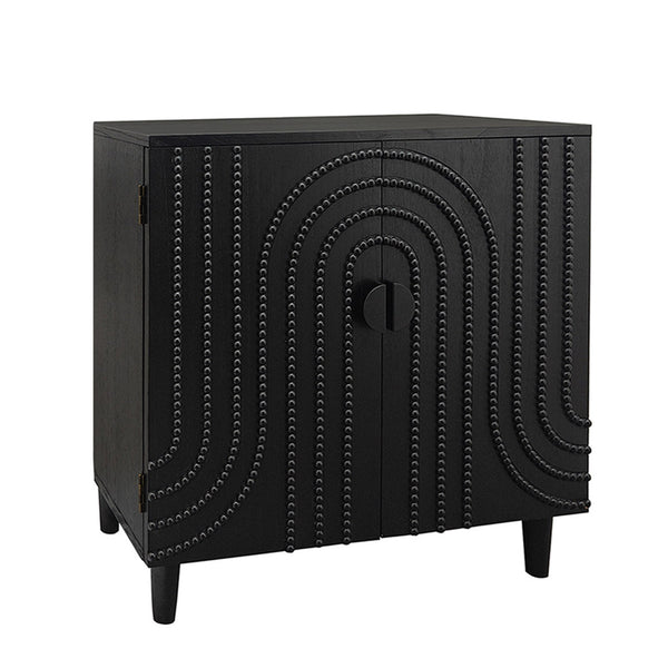 English Elm Modern Black Wood Storage Cabinet - Stylish 30In Accent Sideboard For Living Room, Bedroom & Entryway W2729P239175