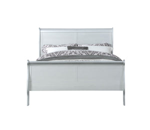 English Elm Platinum Sleigh Bed - Elegant Curved Headboard, Sturdy Multi-Slat Support, Timeless Design For Any Décor B062S00510-GIGA
