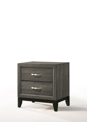 English Elm Valdemar Weathered Gray Nightstand with 2 Spacious Drawers, Dovetail Construction, Nickel Handles B2726P271651