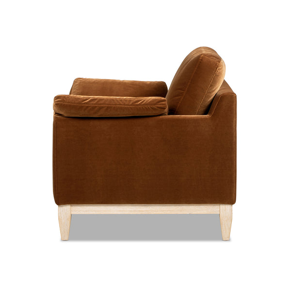 English Elm Jennifer Taylor Home - Pasadena 36" Wide Modern Farmhouse Accent Arm Chair In Cozy Burnt Orange Velvet For Stylish Living B2719P385739