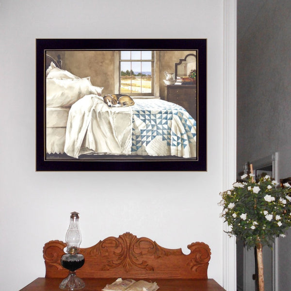 English Elm "home Alone" John Rossini Framed Canvas Print Matte Black Wood Ready to Hang B06788628
