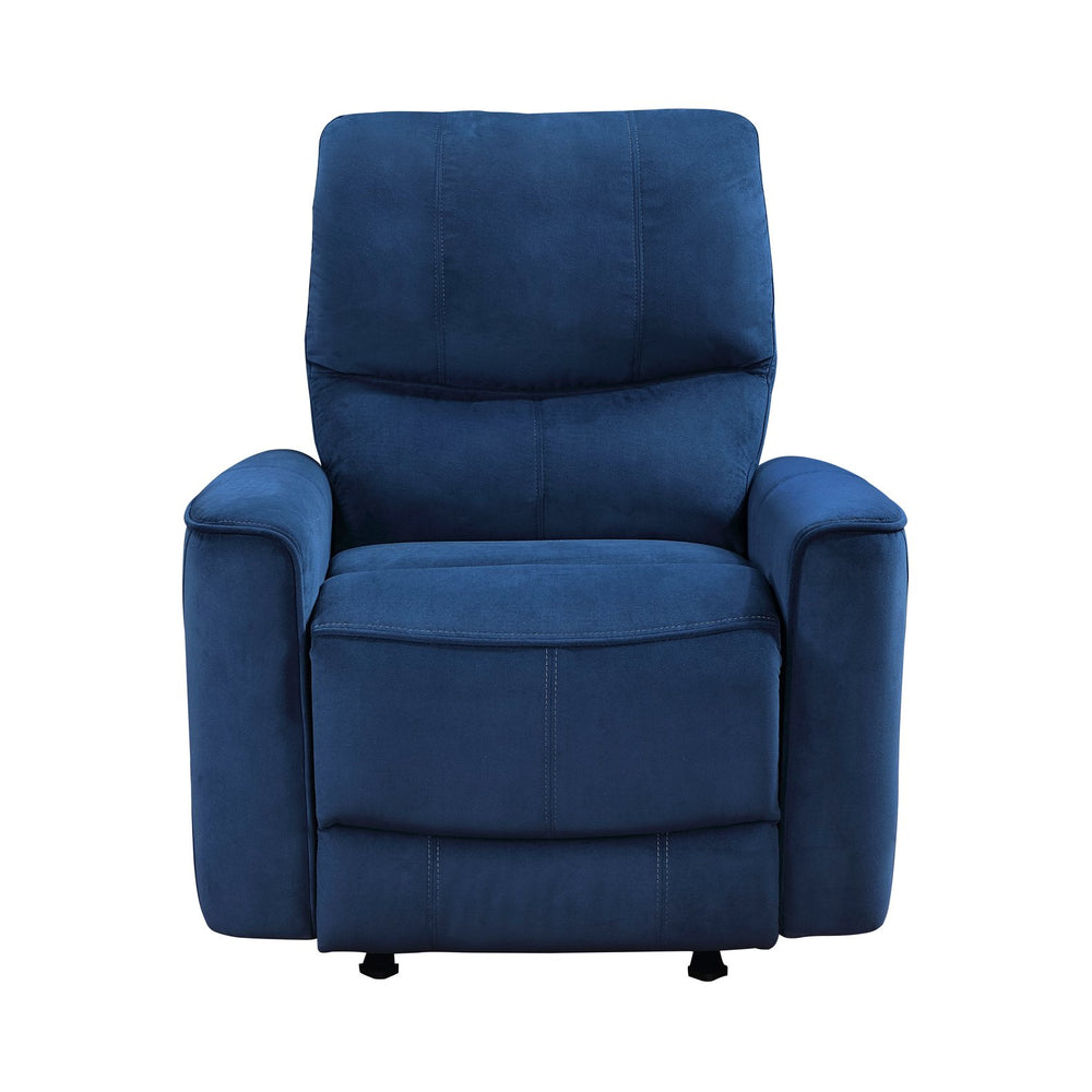 English Elm Modern Artem Power Rocker Recliner Velvet Upholstery with Gentle Rocking, Motorized Comfort and Style Navy 35.5 L x 30 W x 26.5 H B011P204080