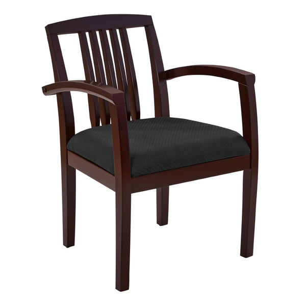 OSP Home Furnishings Wood Back Guest Chair Solid Hardwood Frame for Office Reception with Reinforced Corner Blocks Mahogany KEN77MAH-3