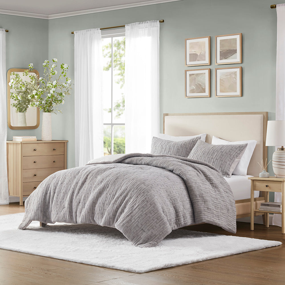 JLA Home Chapel Hill - Oversized Chapel Hill Arlo Comforter Set — breathable cotton-rich shell, plush hypoallergenic loft, modern stitched design 96 L x 110 W x 1.5H CH10-012
