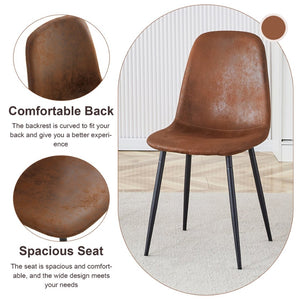 English Elm Expandable Walnut Dining Set with Six Upholstered Chairs for Modern Home Interiors W1151S04710