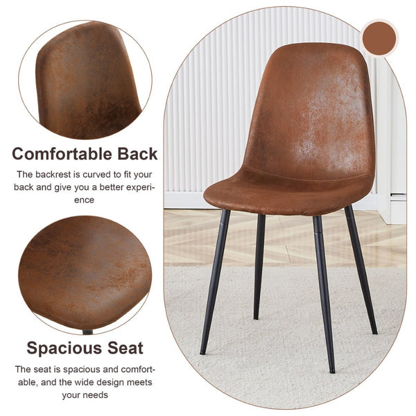 English Elm Expandable Walnut Dining Set with Six Upholstered Chairs for Modern Home Interiors W1151S04710