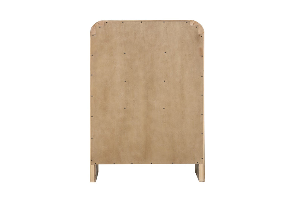 English Elm 1pc Transitional Chest 38"W x 18"D x 54"H Solid Rubberwood Mango Veneer Metal Glide Drawers Durable Finish B2741P370391