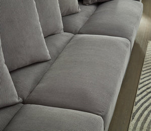 English Elm Modular Sectional Sofa with Corduroy Upholstery, 5-Seater Oversized Convertible L/U Shape, Cloud-Like Comfort and Easy Assembly Grey B205S00001