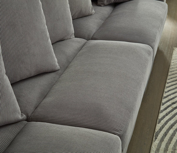 English Elm Modular Sectional Sofa with Corduroy Upholstery, 5-Seater Oversized Convertible L/U Shape, Cloud-Like Comfort and Easy Assembly Grey B205S00001