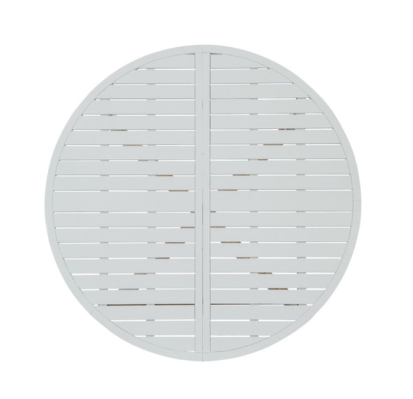 English Elm U_style Solid Acacia Wood Round Outdoor Dining Set Seats Four with Slatted Design Light Gray,Natural & Light Brown WY000475AAD