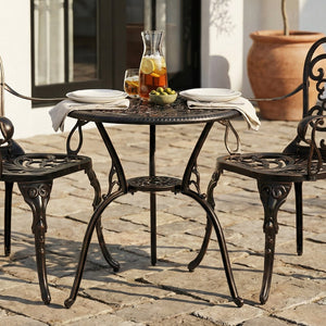English Elm Vigo Outdoor Accent Table Powder Coated All Weather Patio Balcony Square Side N776P381211C