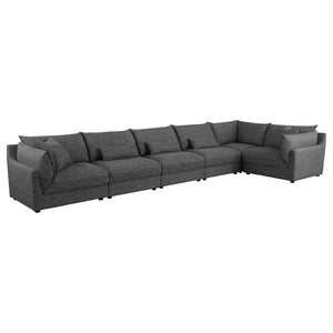 English Elm Tomasina 6-Piece Modular Sectional Sofa - Plush Comfort, Versatile Design & Stylish Barely Black Upholstery B062S01133-GIGA