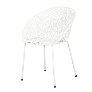 English Elm Christopher Knight Home® - Neiman Outdoor Dining Chair Set of 2 with Weather-Resistant Iron Frame and Perforated Diamond Design White N775P256374W
