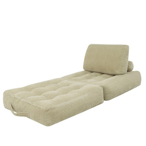English Elm 70.8"corduroy Fabric Oversized Bean Bag Couch Plush Ergonomic Lounger for Dorm or Bedroom Camel W3975P440930