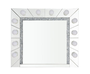 English Elm Noralie Hollywood Glam Wall Mirror with Faux Diamond Frame and Built in Light B2726P448750